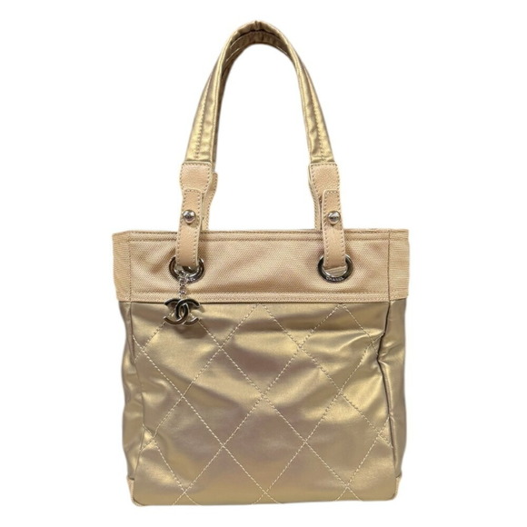 CHANEL Gold Coated Canvas Bag - Picture 1 of 12